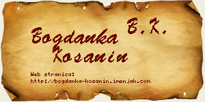 Bogdanka Košanin vizit kartica